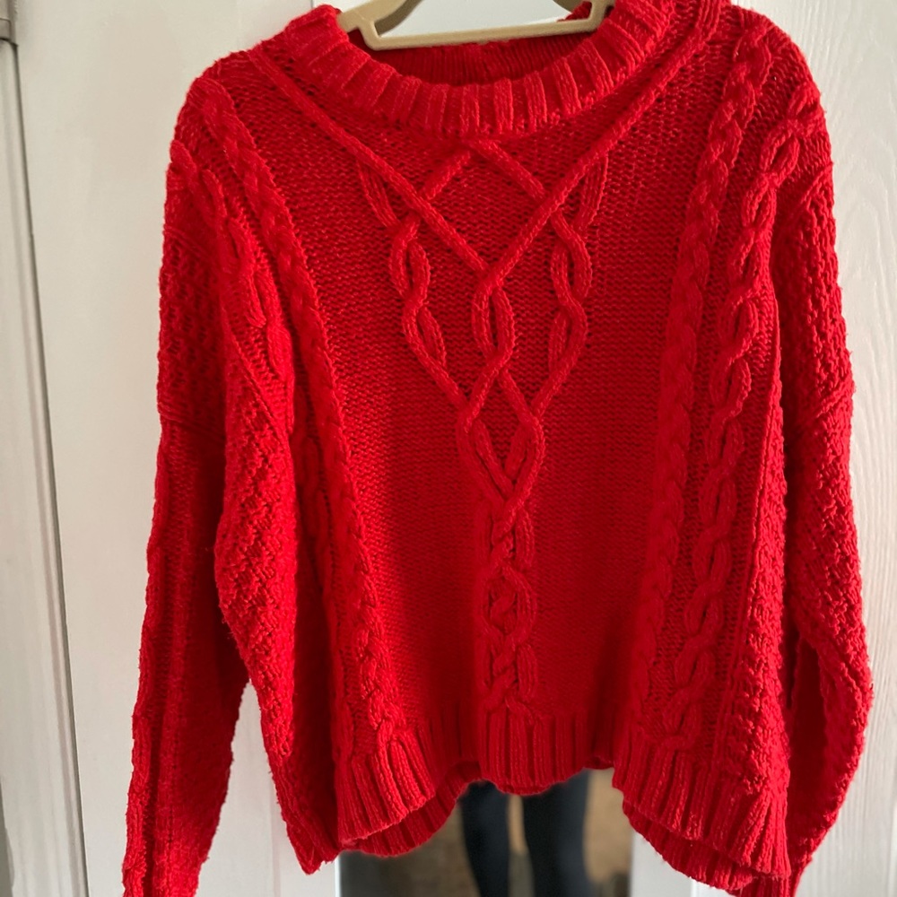 Aerie bright red sweater